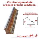 Cornice argento arancio in legno abete per tele spessore alto arazzi telai legno