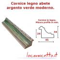 Cornice argento verde in legno abete per tele spessore alto arazzi telai legno