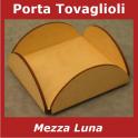 Portatovaglioli in legno naturale grezzo forma mezza luna