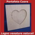 Portafoto Cuore in legno naturale grezzo formato quadrato