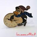 Pinguino orologio lavorato e decorato artigianalmente