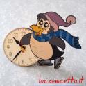 Pinguino orologio lavorato e decorato artigianalmente