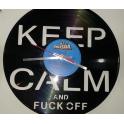 Keep Calm and fuck off disco in vinile orologio da parete