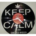 Keep Calm and smoke weed clock disco in vinile orologio parete