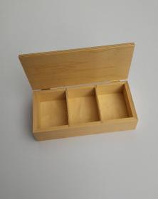 Scatole portacarte in legno naturale grezzo tre 3 mazzi