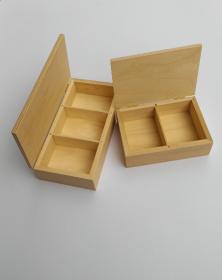Scatole portacarte due o tre mazzi in legno naturale grezzo arti creative vetrina