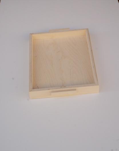 EDHAS Vassoio Rettangolare In Legno Di Acacia – Nero – Con Manici – 38x25x4 Cm – Per Colazione, Cena, Bevande E Organizzazione Casa