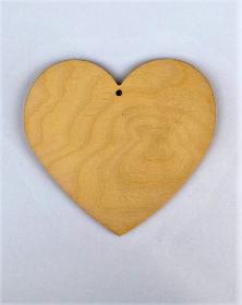 Base Cuore in legno naturale grezzo per arti creative. la cornicetta con foro.