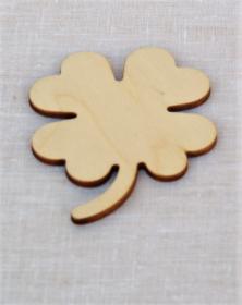Quadrifoglio portafortuna in legno sagoma fiore bricolage 7 cm