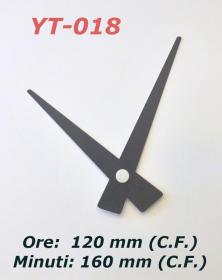 YT-018 Lancette a punta per orologi watch handsa in stile moderno di colore nero a coda bilanciata - By lacornicetta