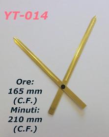YT-014 Lancette ore minuti in alluminio movimenti orologi parete grandi colore oro