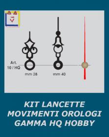 HQ-10 Tris lancette orologio parete tavolo secondina colore rosso. By lacornicetta.it