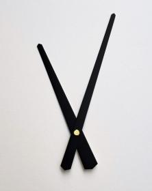 HQ-973 Lancette lunghe in metallo colore nero per orologi da parete tavolo. By lacornicetta.it